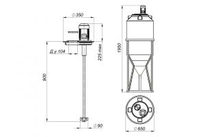 Емкость ФМ 240 литров в обрешетке с турбинной мешалкой_3
